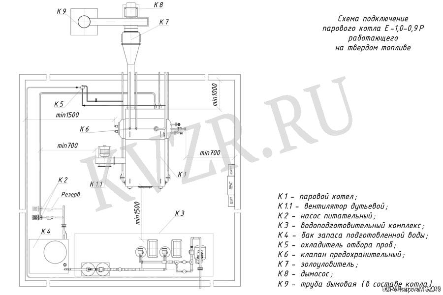 Схема подключения парового котла Е 1/9 Р