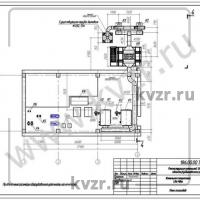 Реконструкция котельной. План газоходов (вид сверху). Л 8
