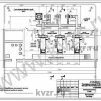 Реконструкция котельной. План газоходов (вид сверху). Л 7