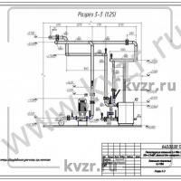 Реконструкция котельной. Разрез 3-3. Л 7