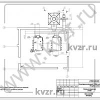 Реконструкция котельной. План газоходов (вид сверху). Л 7